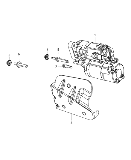 2013 Chrysler 300 Starter & Related Parts Diagram 3