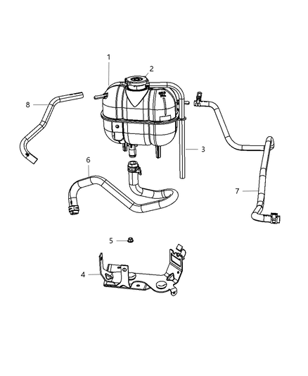 2012 Dodge Grand Caravan Coolant Recovery Bottle Diagram 1