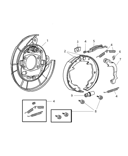 2007 Dodge Caliber Park Brake Assy Rear Disc Diagram