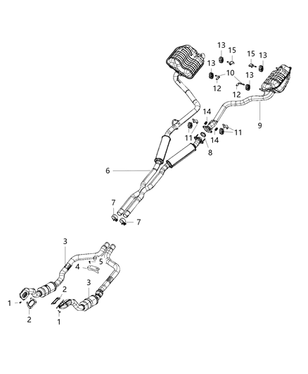 2016 Dodge Charger Bracket-Exhaust Diagram for 68271436AA