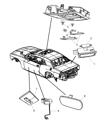 2008 Dodge Challenger Lamps Interior Diagram