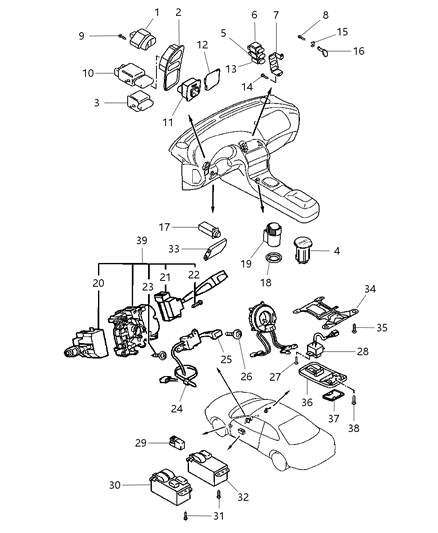 2000 Chrysler Sebring Coupe Switches Diagram