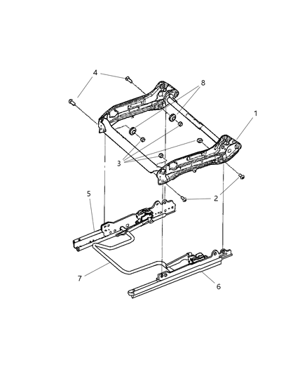 2007 Dodge Durango Frame-Front Seat Cushion Diagram for 5135283AA