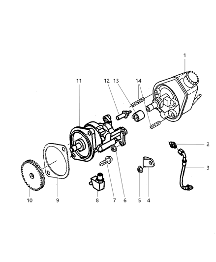 1998 Dodge Ram 3500 Power Steering Pump & Mounting Diagram 3