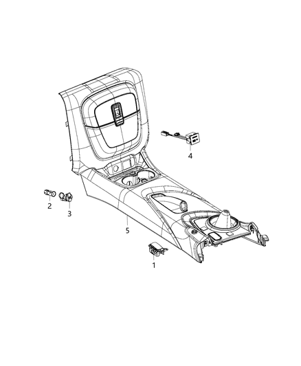 2016 Dodge Viper Connector, Power Outlet & USB Diagram