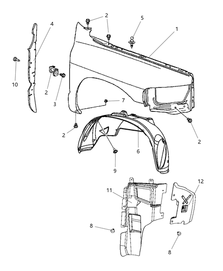 2008 Dodge Ram 2500 Front Fender Diagram