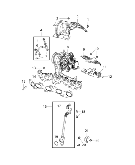 2018 Jeep Compass TURBOCHAR-Exhaust Diagram for 68303438AA