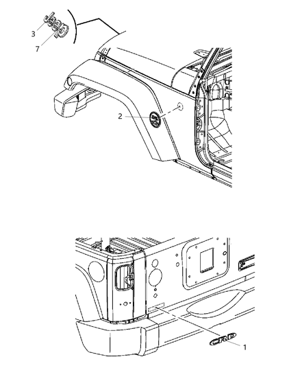 2014 Jeep Wrangler Nameplate Diagram for 68228508AA