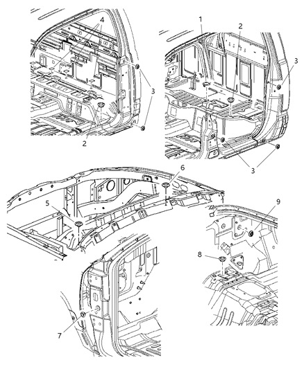 2005 Dodge Dakota Plugs - Cab & Body Diagram