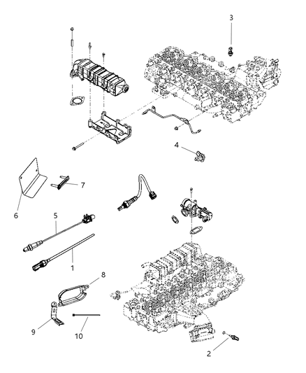 2011 Ram 3500 Sensors - Exhaust & Oxygen Diagram