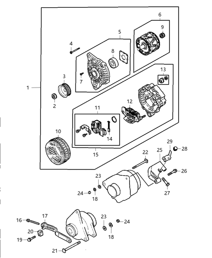 2003 Chrysler Sebring Bracket-ALTERNATOR Front Diagram for MD619232