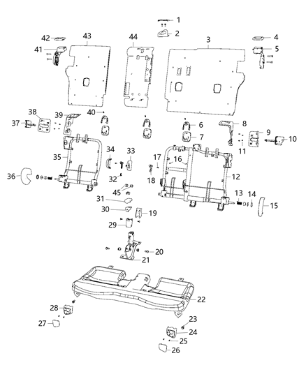 2019 Jeep Cherokee STANCHION-Seat Diagram for 6CE32PS4AA