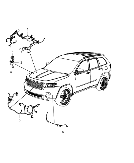 2013 Jeep Grand Cherokee Wiring-HEADLAMP To Dash Diagram for 68191493AA