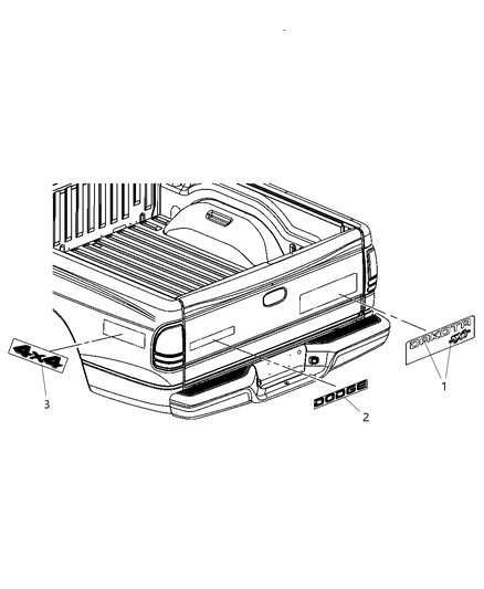 2003 Dodge Dakota Decal Diagram for 5JN44GX9AA