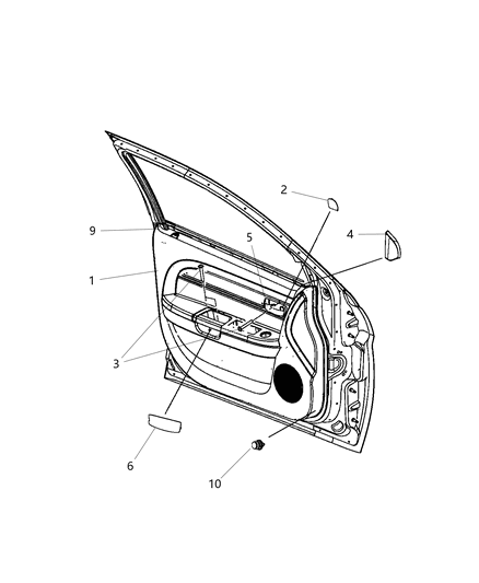 2011 Dodge Avenger Bezel-Mirror Opening Cover Diagram for 1TB28DX9AB