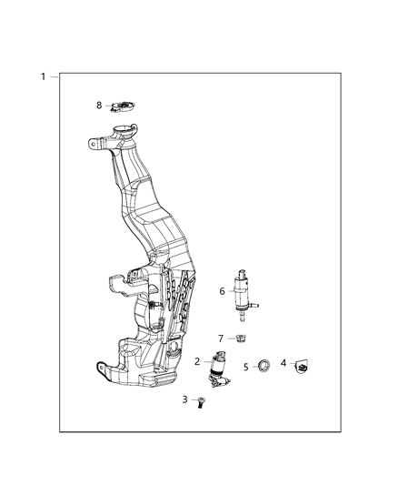 2021 Jeep Grand Cherokee Reservoir, Windshield Washer Diagram 2