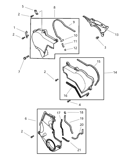 2001 Chrysler Sebring Coupe Timing Belt Cover Diagram 2