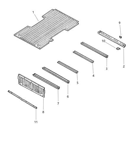 1997 Dodge Dakota Floor Box & Panel Diagram