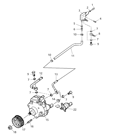 2004 Jeep Liberty Valve-Vacuum Pump Diagram for 5015037AA