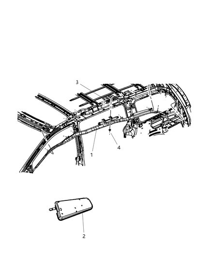 2008 Chrysler Town & Country Side Curtain Air Bag Diagram for 4680589AG