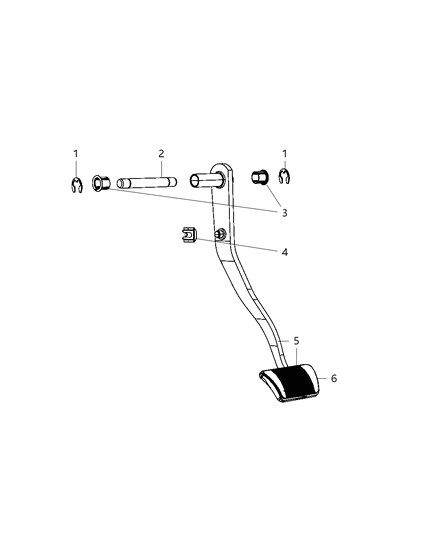 2008 Jeep Wrangler Pedal, Brake Diagram