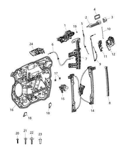 2021 Ram 1500 Door Handle Diagram for 6CV52RUWAB