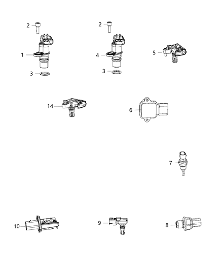 2020 Ram 3500 Sensor-Pressure And Temperature Diagram for 68447683AA