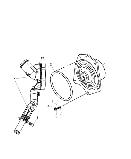 2007 Chrysler Sebring Water Pump & Related Parts Diagram 2