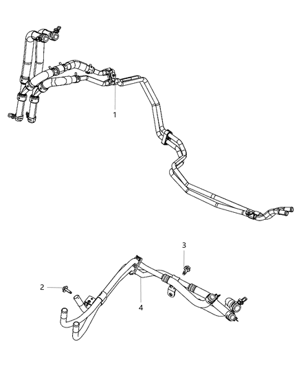2015 Chrysler Town & Country Hose-Heater Supply And Return Diagram for 52014651AB