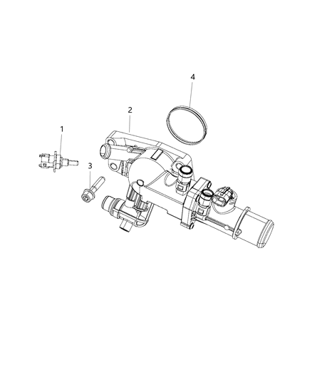 2018 Jeep Wrangler Thermostat & Related Parts Diagram 2