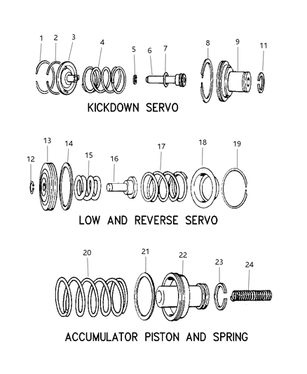 1999 Dodge Durango Servos - Accumulator Piston & Spring Diagram 1