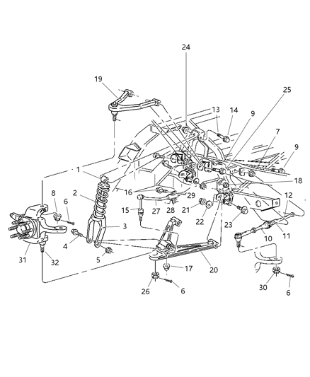 2001 Dodge Viper Suspension - Rear Diagram