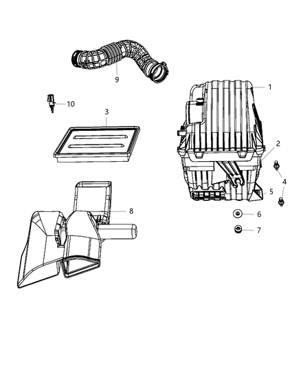 2007 Dodge Avenger Air Cleaner Diagram 1