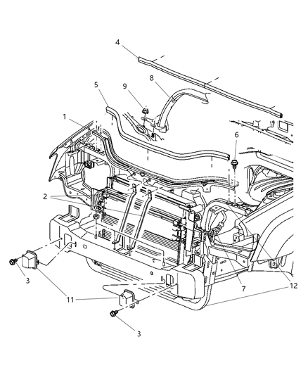 2007 Jeep Grand Cherokee Radiator Upper Support Diagram