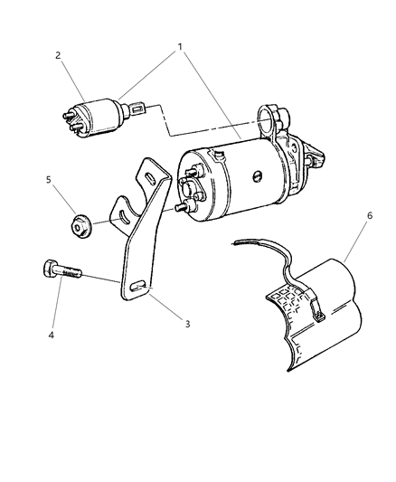 2000 Jeep Cherokee Starter & Mounting Diagram 2