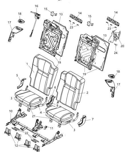 2008 Jeep Commander Seat Back-Rear Diagram for 1JP121DVAA