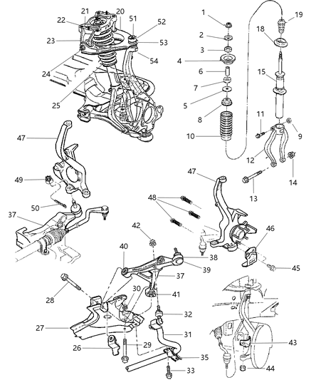 1997 Dodge Stratus BUSHING-Shock Abs Rod Lower Diagram for 4695671