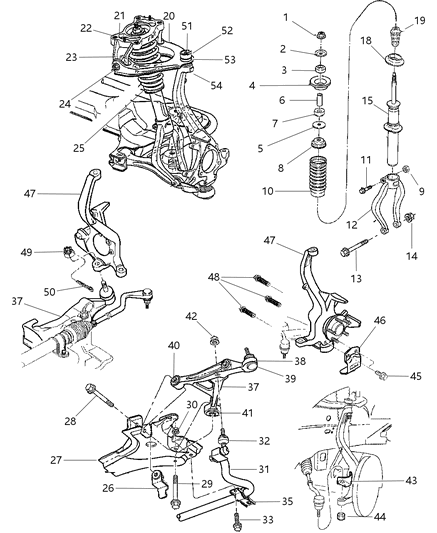 1997 Dodge Stratus Suspension - Front Diagram