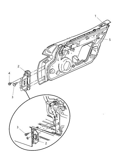 2008 Dodge Viper Body Door Hinge Diagram for 4865462AE