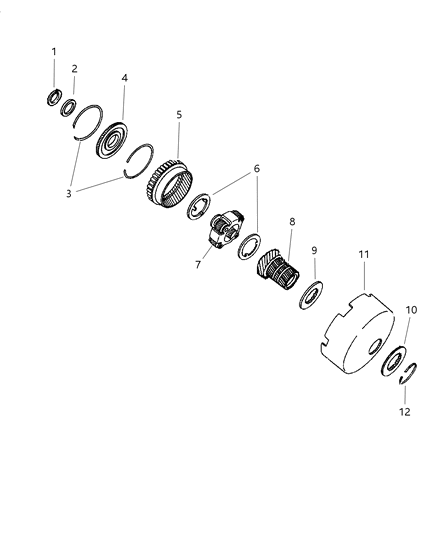 1999 Chrysler Town & Country Gears - Front Annulus & Sun Diagram