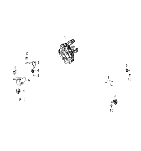 2021 Jeep Wrangler Air Bag Modules Impact Sensor & Clock Springs Diagram