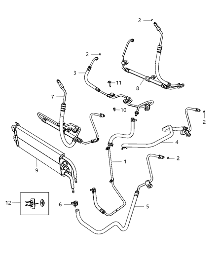 2013 Jeep Grand Cherokee Line-Power Steering Pressure Diagram for 5181560AB