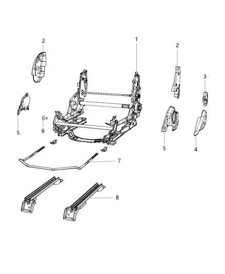 2015 Dodge Viper Adjusters, Recliners & Shields - Manual Diagram