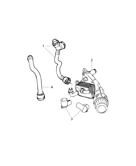 2013 Dodge Journey Engine Oil , Engine Oil Filter & Adapter And Housing , Oil Cooler & Hoses / Tubes Diagram 1