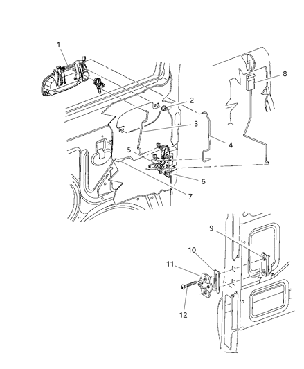 1998 Dodge Dakota Door Lock Actuator Motor Diagram for 55075950AB