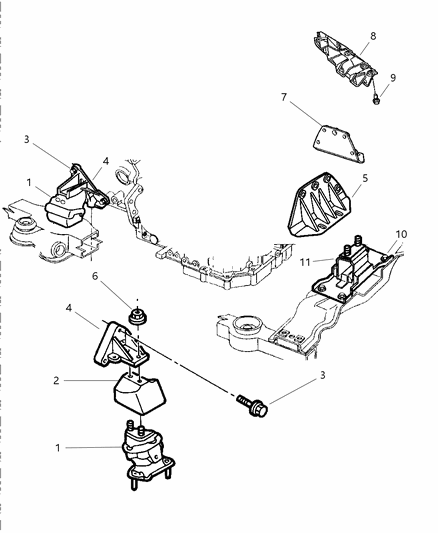 2004 Chrysler Concorde Mounting - Engine Diagram