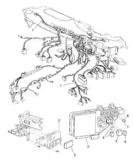 2002 Chrysler Sebring Wiring-Instrument Panel Diagram for 4608766AE