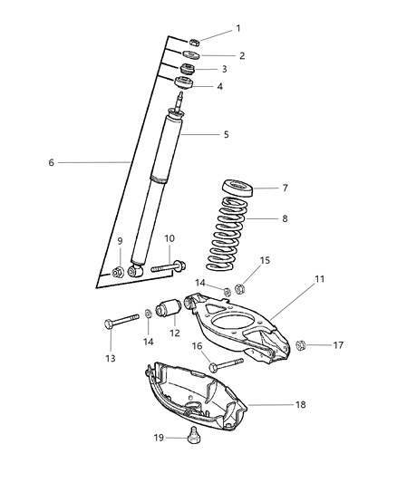 2007 Chrysler Crossfire Rear Shocks, Control Arm Diagram