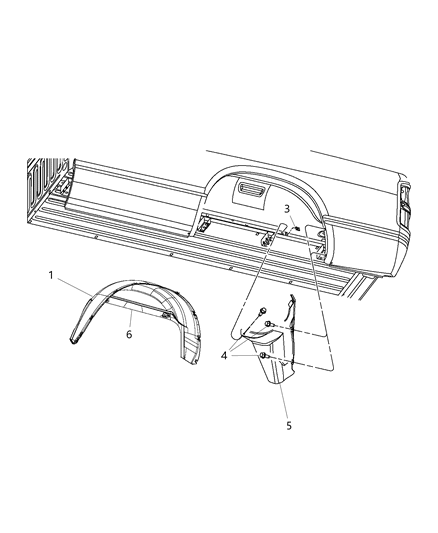 2012 Ram 3500 Rear Wheelhouse Shields Diagram 1