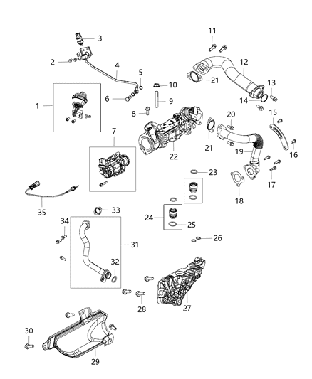 2014 Ram 1500 Tube-COOLANT Inlet Diagram for 68229401AA